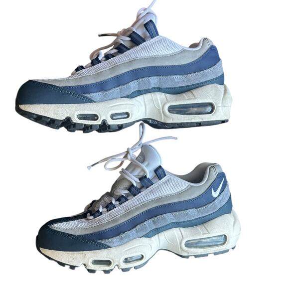 Nike Air Max 95 Recraft GS White Blue Gray CJ3906 403 Shoe Mens 6 & 7.5 Women - Picture 3 of 9